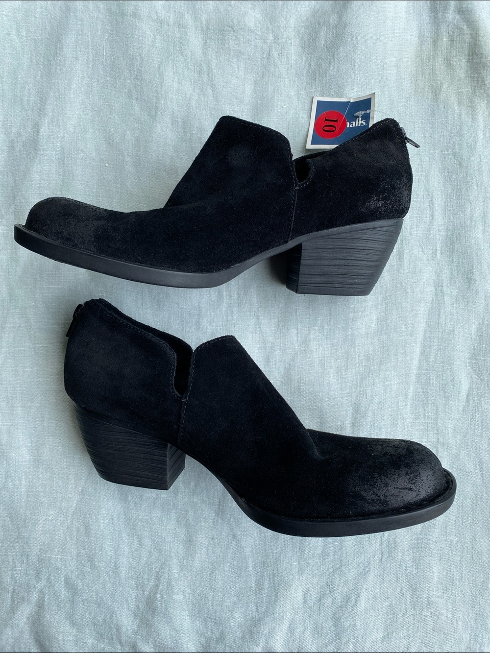 NWT Born black nubuck leather Antonia zip ankle boots - Picture 4 of 12